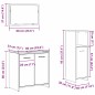 vidaXL Set mobili bagno 3 pezzi Rovere nero Legno ingegnerizzato