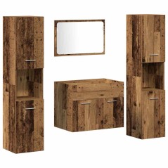 vidaXL Set di Mobili per Bagno in 4 Pezzi in Legno Vecchio