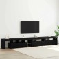 Mobili TV vidaXL 3 pcs con Luci LED Quercia Nera Legno Ingegnerizzato
