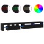 Mobili TV vidaXL 3 pcs con Luci LED Quercia Nera Legno Ingegnerizzato