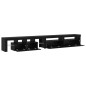 Mobili TV vidaXL 3 pcs con Luci LED Quercia Nera Legno Ingegnerizzato