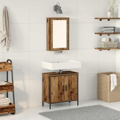 vidaXL Set di mobili da bagno in 2 pezzi Legno vecchio Legno ingegnerizzato