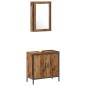 vidaXL Set di mobili da bagno in 2 pezzi Legno vecchio Legno ingegnerizzato