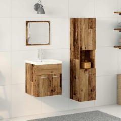vidaXL Set di Mobili da Bagno 3 Pezzi in Legno Invecchiato
