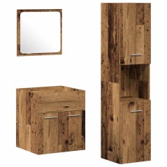 vidaXL Set di Mobili da Bagno 3 Pezzi in Legno Invecchiato
