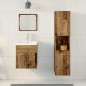 vidaXL Set di Mobili da Bagno 3 Pezzi in Legno Invecchiato