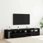 Mobile TV vidaXL 2 pcs con luci LED rovere nero legno ingegnerizzato