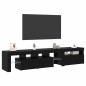 Mobile TV vidaXL 2 pcs con luci LED rovere nero legno ingegnerizzato
