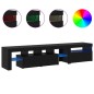 Mobile TV vidaXL 2 pcs con luci LED rovere nero legno ingegnerizzato