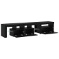 Mobile TV vidaXL 2 pcs con luci LED rovere nero legno ingegnerizzato