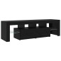 Mobile TV vidaXL 2 pcs con luci LED rovere nero legno ingegnerizzato