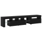 Mobile TV vidaXL 2 pcs con luci LED rovere nero legno ingegnerizzato