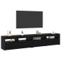 Mobile TV vidaXL 2 pz con luci LED in rovere nero e legno ingegnerizzato Mobile TV vidaXL 2 pz con luci LED in rovere nero e legno ingegnerizzato