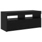 Mobile TV vidaXL 2 pz con luci LED in rovere nero e legno ingegnerizzato Mobile TV vidaXL 2 pz con luci LED in rovere nero e legno ingegnerizzato