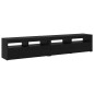 Mobile TV vidaXL 2 pz con luci LED in rovere nero e legno ingegnerizzato Mobile TV vidaXL 2 pz con luci LED in rovere nero e legno ingegnerizzato