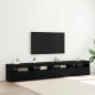 Set di mobili TV 3 pezzi vidaXL con luci LED in rovere nero in legno ingegnerizzato Set di mobili TV 3 pezzi vidaXL con luci LED in rovere nero in legno ingegnerizzato