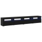 Set di mobili TV 3 pezzi vidaXL con luci LED in rovere nero in legno ingegnerizzato Set di mobili TV 3 pezzi vidaXL con luci LED in rovere nero in legno ingegnerizzato