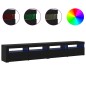 Set di mobili TV 3 pezzi vidaXL con luci LED in rovere nero in legno ingegnerizzato Set di mobili TV 3 pezzi vidaXL con luci LED in rovere nero in legno ingegnerizzato
