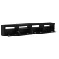 Set di mobili TV 3 pezzi vidaXL con luci LED in rovere nero in legno ingegnerizzato Set di mobili TV 3 pezzi vidaXL con luci LED in rovere nero in legno ingegnerizzato