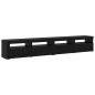Set di mobili TV 3 pezzi vidaXL con luci LED in rovere nero in legno ingegnerizzato Set di mobili TV 3 pezzi vidaXL con luci LED in rovere nero in legno ingegnerizzato
