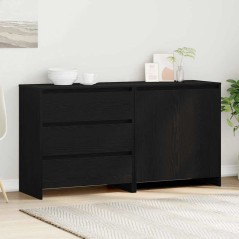 vidaXL 2-Pezzi Sideboards in Legno Ingegnerizzato Nero