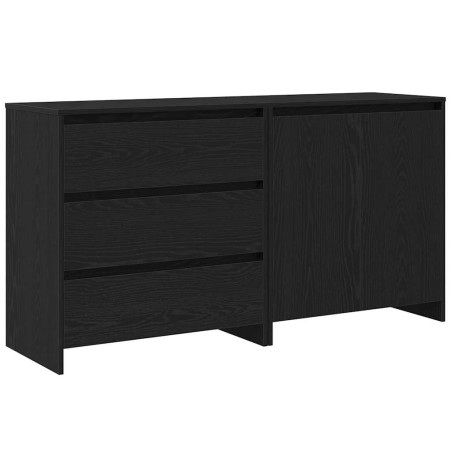 vidaXL 2-Pezzi Sideboards in Legno Ingegnerizzato Nero