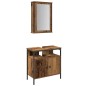 Set di mobili per bagno 2 pezzi in legno anticato in legno ingegnerizzato