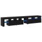 Mobili TV vidaXL 2 pz con luci LED Rovere Nero Legno ingegnerizzato Mobili TV vidaXL 2 pz con luci LED Rovere Nero Legno ingegnerizzato