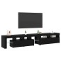 Mobili TV vidaXL 2 pz con luci LED Rovere Nero Legno ingegnerizzato Mobili TV vidaXL 2 pz con luci LED Rovere Nero Legno ingegnerizzato
