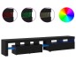 Mobili TV vidaXL 2 pz con luci LED Rovere Nero Legno ingegnerizzato Mobili TV vidaXL 2 pz con luci LED Rovere Nero Legno ingegnerizzato