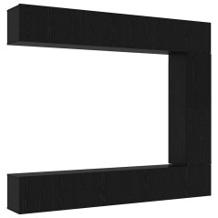 vidaXL Set di mobili per TV da 5 pezzi , da montare a parete, in legno ingegnerizzato effetto rovere nero