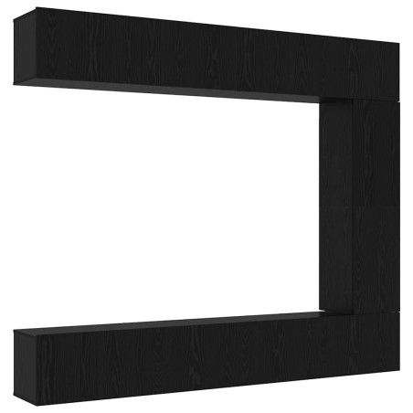 vidaXL Set di mobili per TV da 5 pezzi , da montare a parete, in legno ingegnerizzato effetto rovere nero