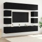 vidaXL Set di mobili TV da 8 pezzi – Montato a muro in legno ingegnerizzato finto rovere nero