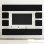 vidaXL Set di mobili TV da 8 pezzi – Montato a muro in legno ingegnerizzato finto rovere nero