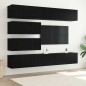 vidaXL Set di mobili TV da 10 pezzi - Montaggio a parete in legno ingegnerizzato effetto rovere nero vidaXL Set di mobili TV da 10 pezzi - Montaggio a parete in legno ingegnerizzato effetto rovere nero