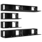 vidaXL Set di mobili TV da 10 pezzi - Montaggio a parete in legno ingegnerizzato effetto rovere nero vidaXL Set di mobili TV da 10 pezzi - Montaggio a parete in legno ingegnerizzato effetto rovere nero