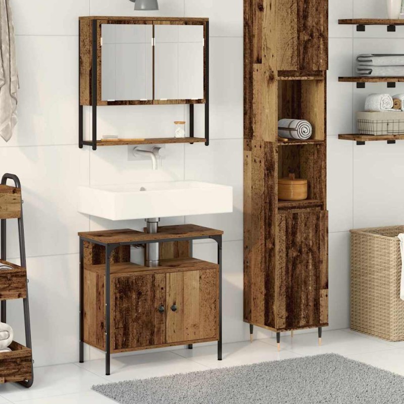 vidaXL Mobile da Bagno con Lavabo Integrato in Legno Vecchio