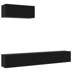 vidaXL Set di Mobili TV a Parete in Legno Ingranito Nero