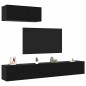 vidaXL Set di Mobili TV a Parete in Legno Ingranito Nero vidaXL Set di Mobili TV a Parete in Legno Ingranito Nero