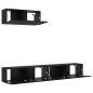 vidaXL Set di Mobili TV a Parete in Legno Ingranito Nero vidaXL Set di Mobili TV a Parete in Legno Ingranito Nero
