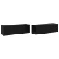 vidaXL Set di Mobili TV a Parete in Legno Ingranito Nero vidaXL Set di Mobili TV a Parete in Legno Ingranito Nero