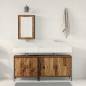 vidaXL Set di mobili da bagno a 3 pezzi legno invecchiato vidaXL Set di mobili da bagno a 3 pezzi legno invecchiato