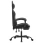 Sedia da Gaming Girevole Poggiapiedi Nero e Grigio Similpelle Sedia da Gaming Girevole Poggiapiedi Nero e Grigio Similpelle