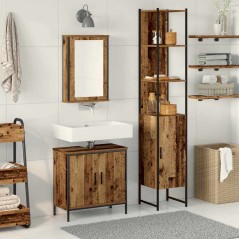 vidaXL Set Mobili Bagno 3 Pezzi Legno Vecchio Ingegnato
