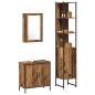 vidaXL Set Mobili Bagno 3 Pezzi Legno Vecchio Ingegnato