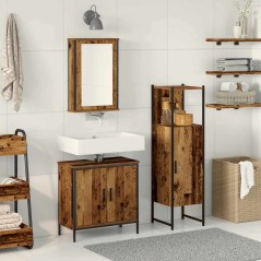 vidaXL Set di mobili per bagno a 3 pezzi in legno recuperato