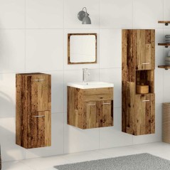 vidaXL Set di Mobili per Bagno 4 Pezzi Legno Vecchio Legno Ingegnerizzato