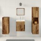 vidaXL Set di Mobili per Bagno 4 Pezzi Legno Vecchio Legno Ingegnerizzato