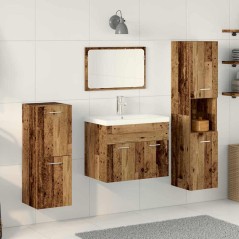 vidaXL Set di Mobili da Bagno in 4 Pezzi Legno Vecchio Legno Ingegnerizzato