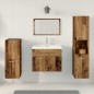 vidaXL Set di Mobili da Bagno in 4 Pezzi Legno Vecchio Legno Ingegnerizzato